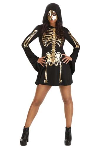 Women&#39;s Gilded Skeleton Dress Costume