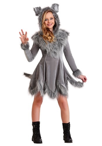 Girl&#39;s Grey Wolf Costume