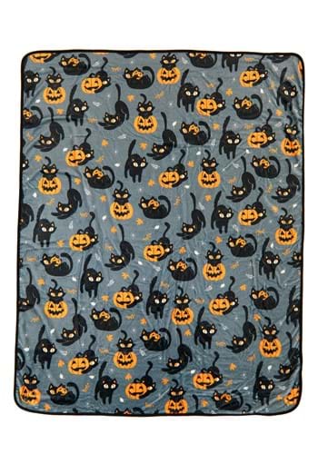 Quirky Black Kitty Throw Blanket