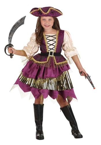 Girl&#39;s Deluxe Purple Pirate Costume Dress