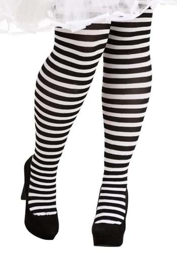 Women&#39;s Plus Size Black/White Striped Tights