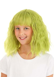 Girl's Mossy Green Wavy Wig