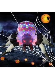 4FT Tall Kaleidoscope Spooky Spider Inflatable Prop