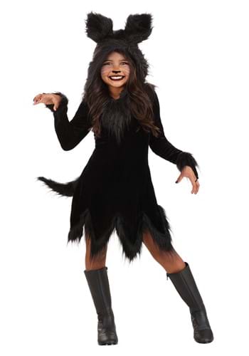 Girl&#39;s Black Wolf Costume