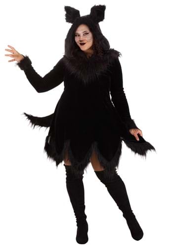 Plus Size Black Wolf Women&#39;s Costume
