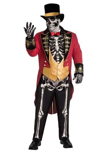 Men&#39;s Plus Size Skeletal Ringmaster Costume