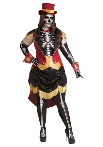 Plus Size Skeleton Ringmistress Costume for Women