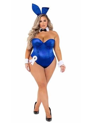 Plus Size Playboy Women&#39;s Royal Blue Bunny Costume