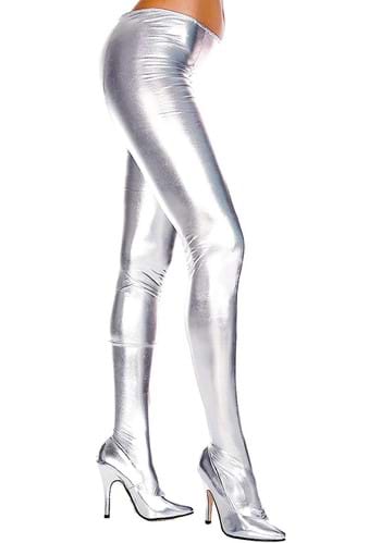 Women&#39;s Shiny Silver Pantyhose