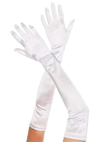 Women&#39;s Extra Long White Satin Gloves