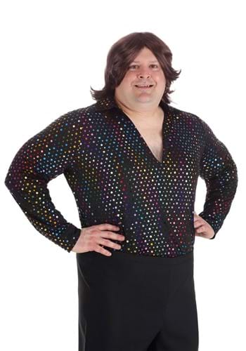 Men&#39;s Plus Size Dazzling Disco Costume Shirt