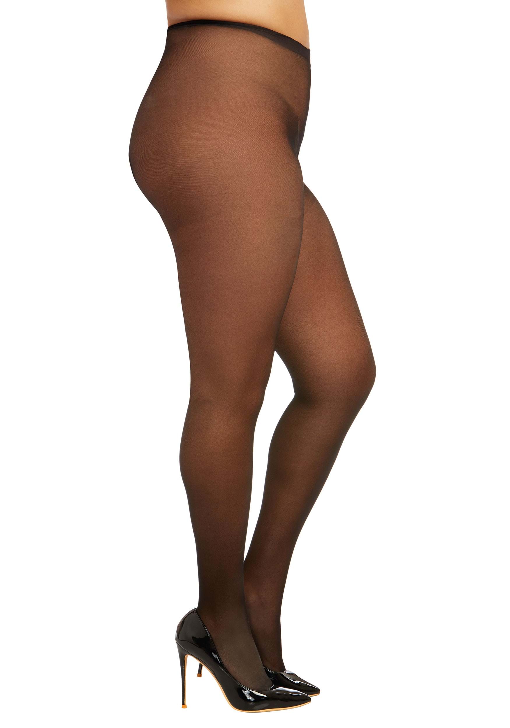 Plus Size Black Open Crotch Pantyhose for Adults | Costume Tights