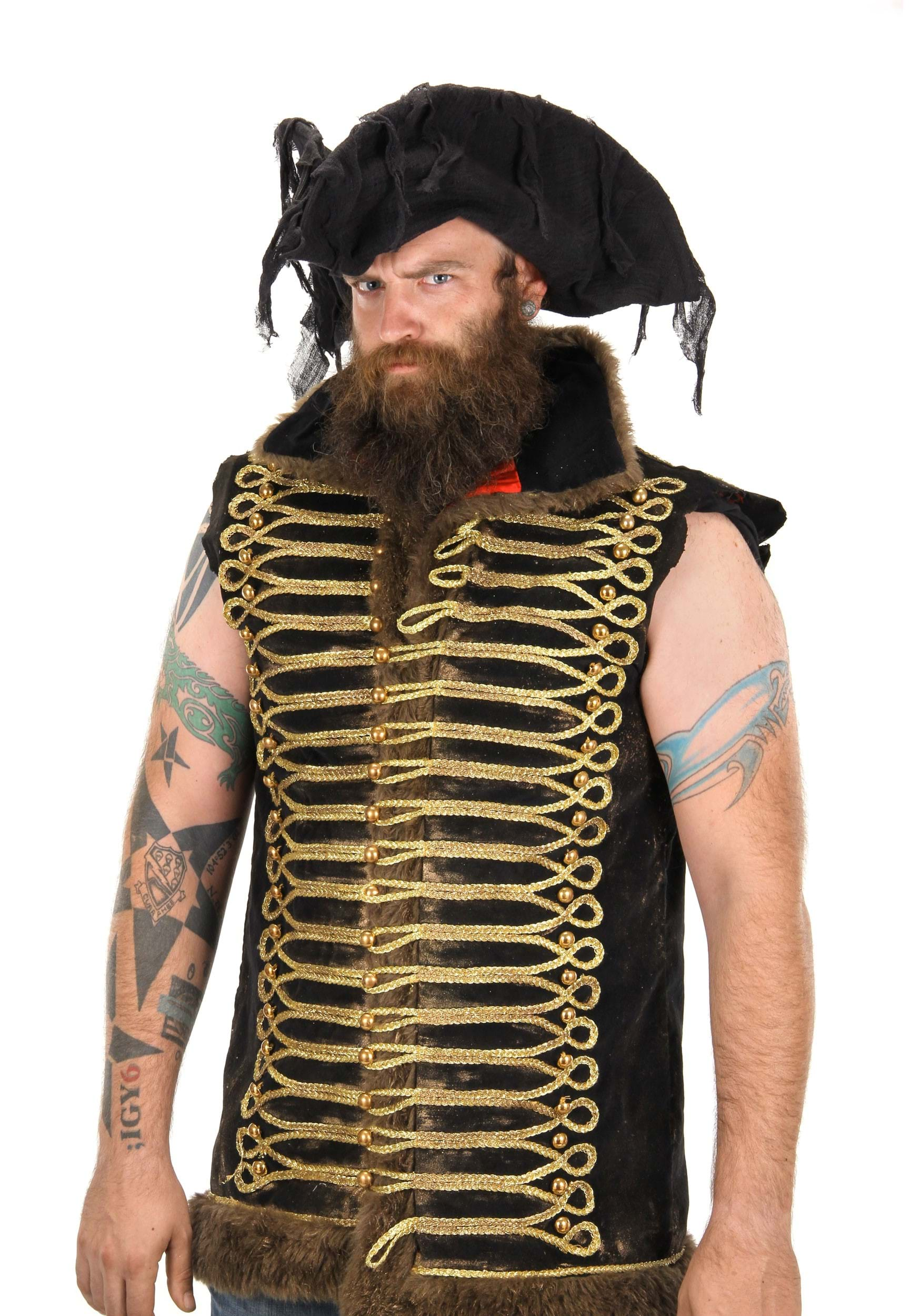 Ghost Pirate Costume Hat for Adults