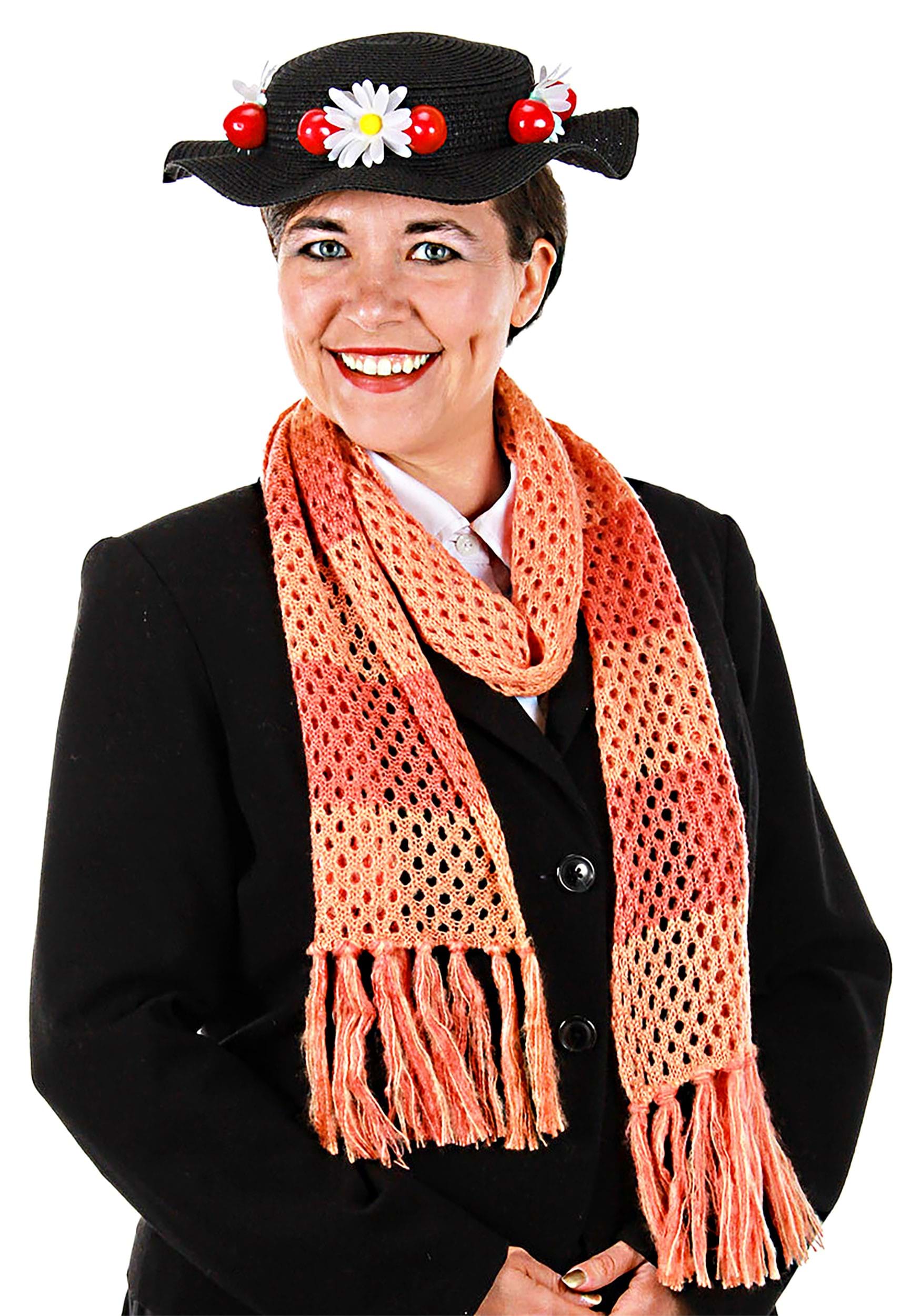 Mary Poppins Classic Black Costume Hat and Scarf