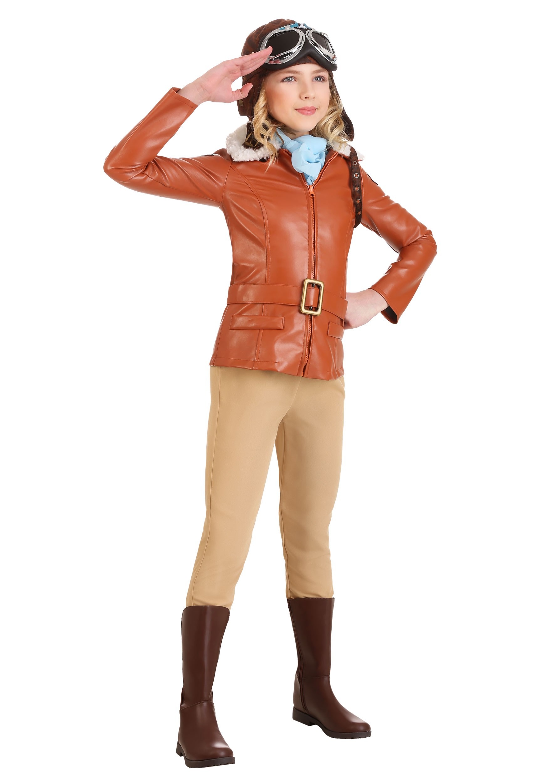 Deluxe Girl's Amelia Earhart Costume | Historical Figures Costumes