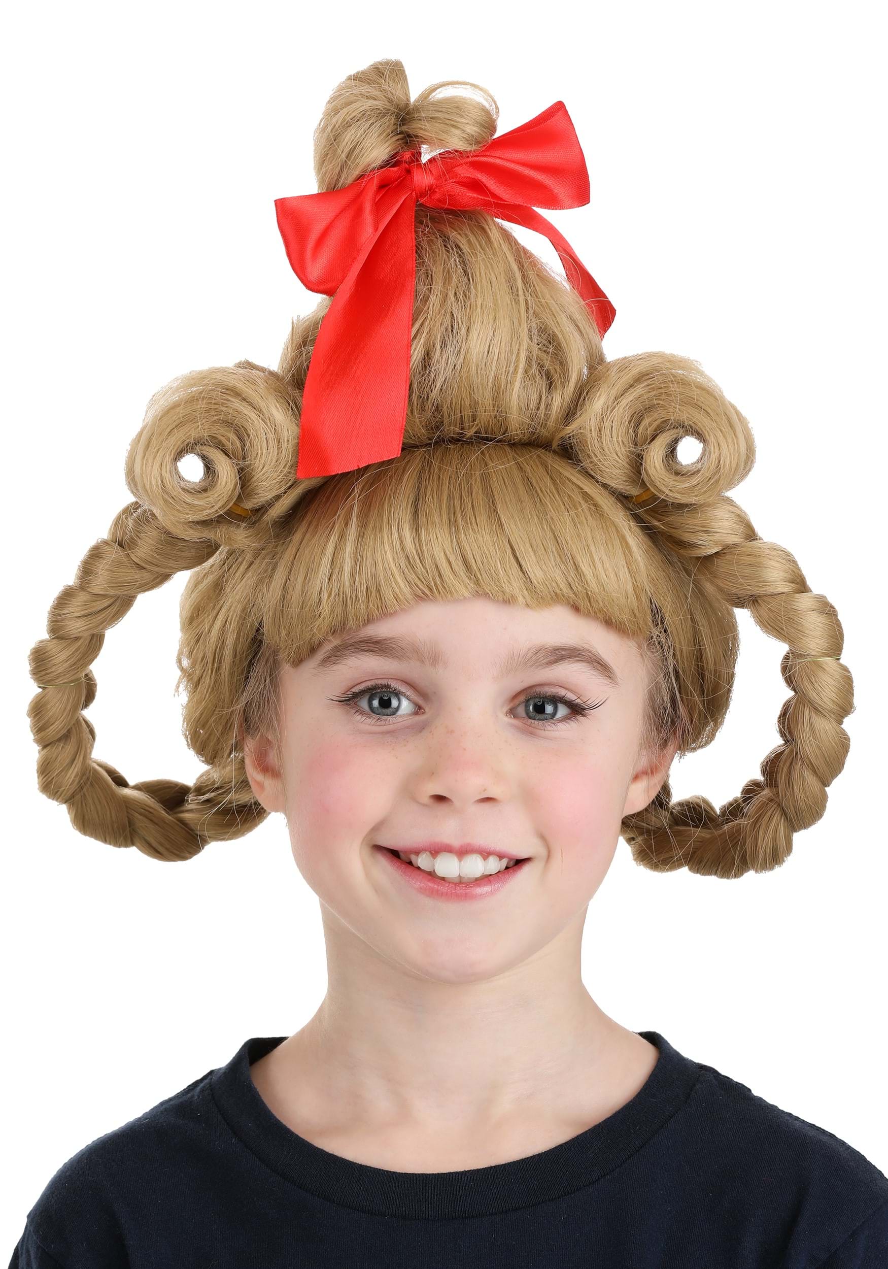 Deluxe Dr. Seuss Cindy Lou Who Kid's Costume Wig | How the Grinch Stole Christmas Accessories