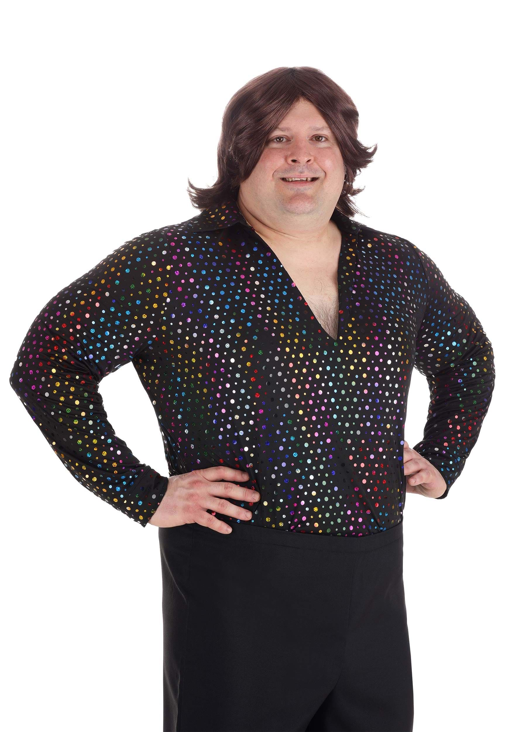 Men's Plus Size Dazzling Disco Shirt | Adult Disco Costumes