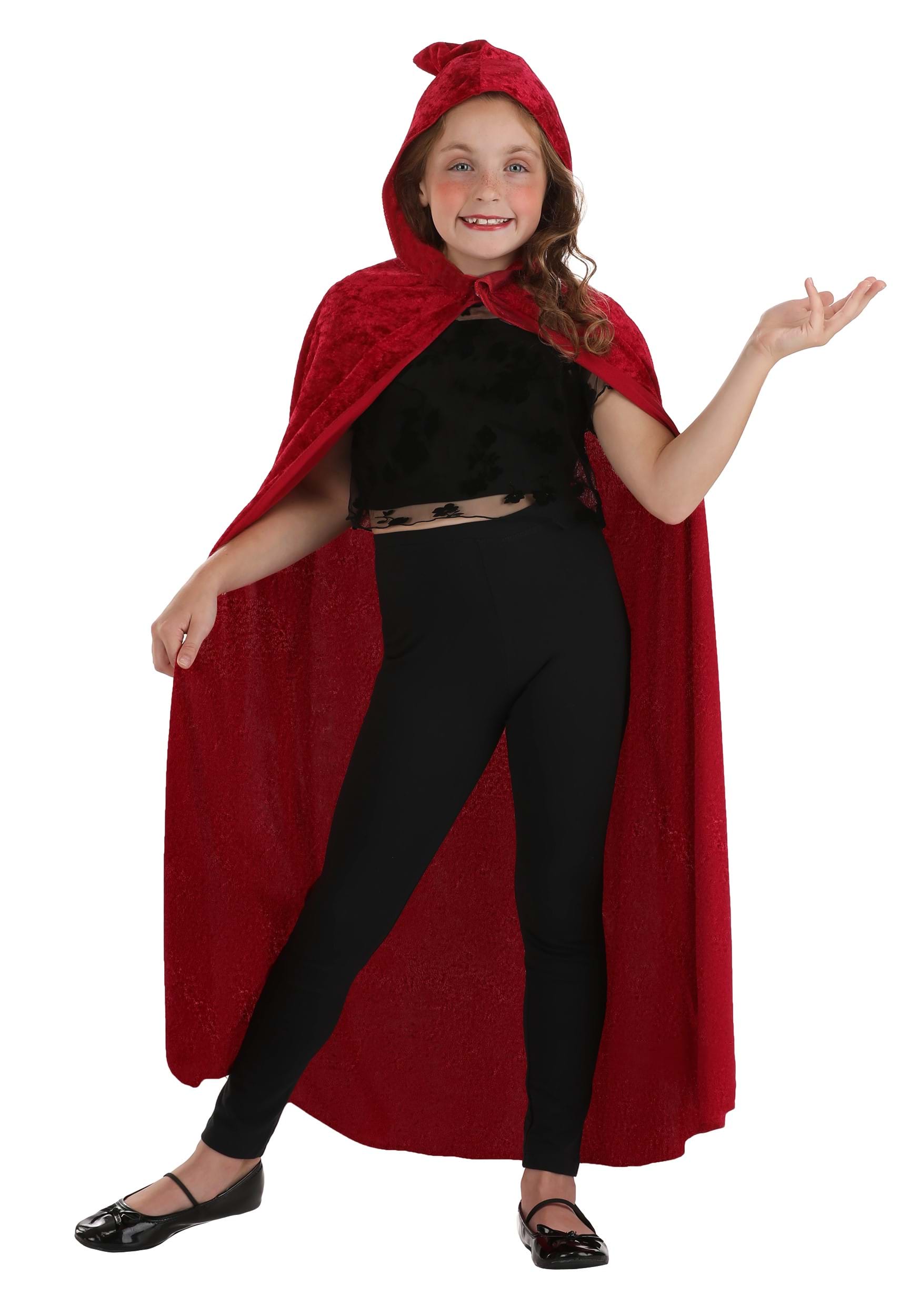 Red Velvet Hooded Kid's Cape | Costume Accessory Capes