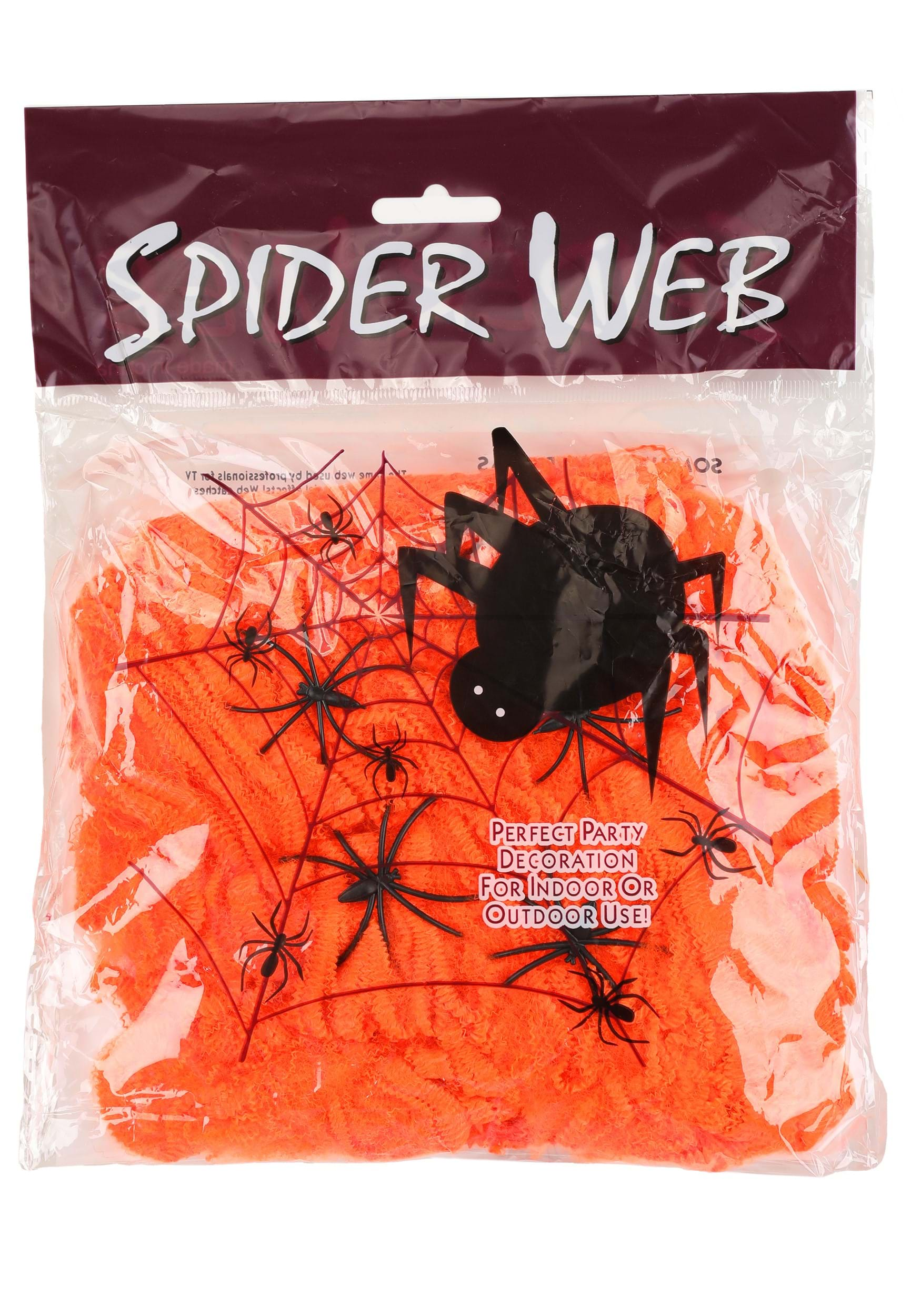 200 Square FT Orange Spider Web Prop | Spider Webs