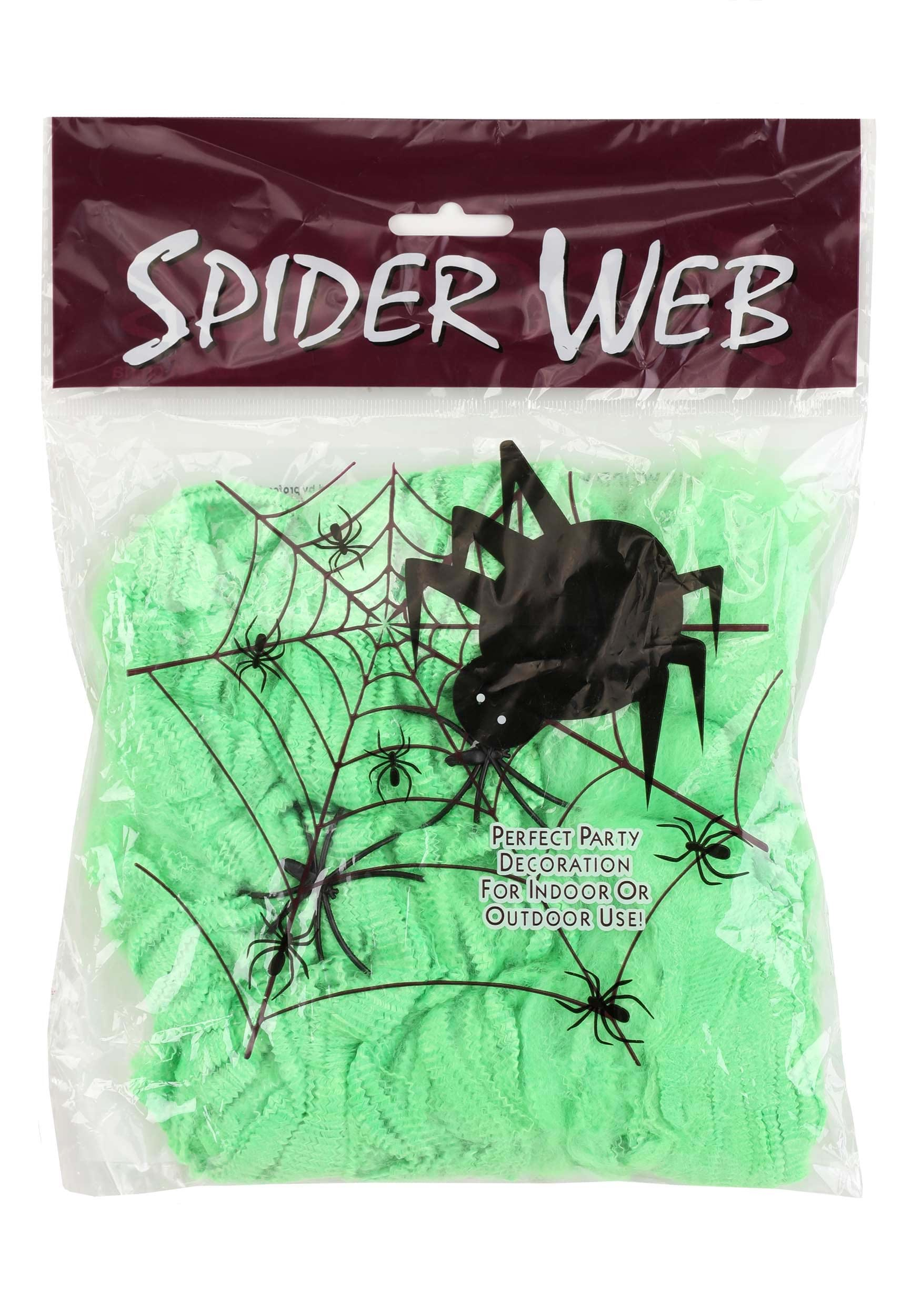 200 Square FT Green Spider Web Prop | Halloween Spider Webs