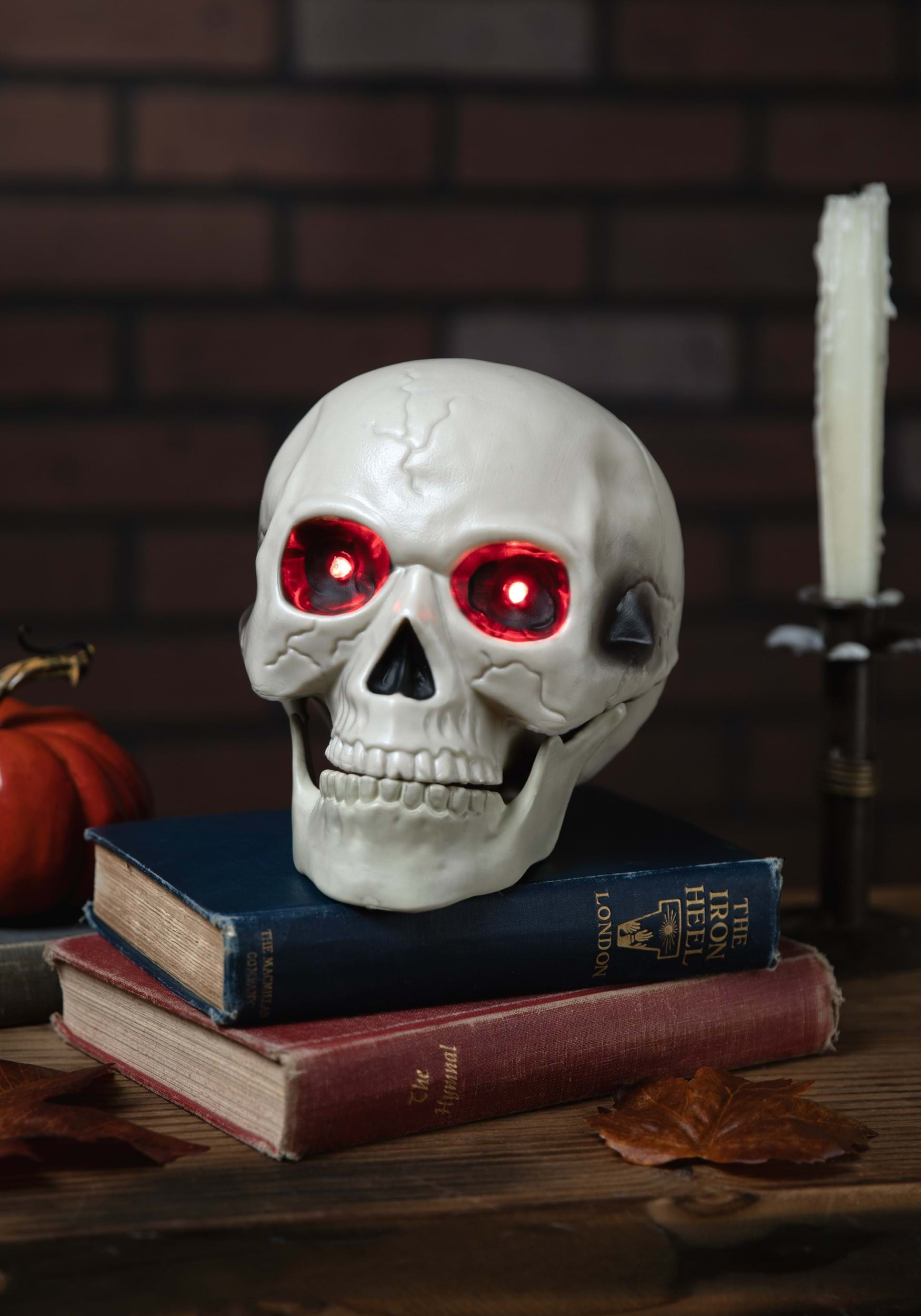 7-Inch Glowing Red Eyes Skull Prop | Skeletons & Skulls