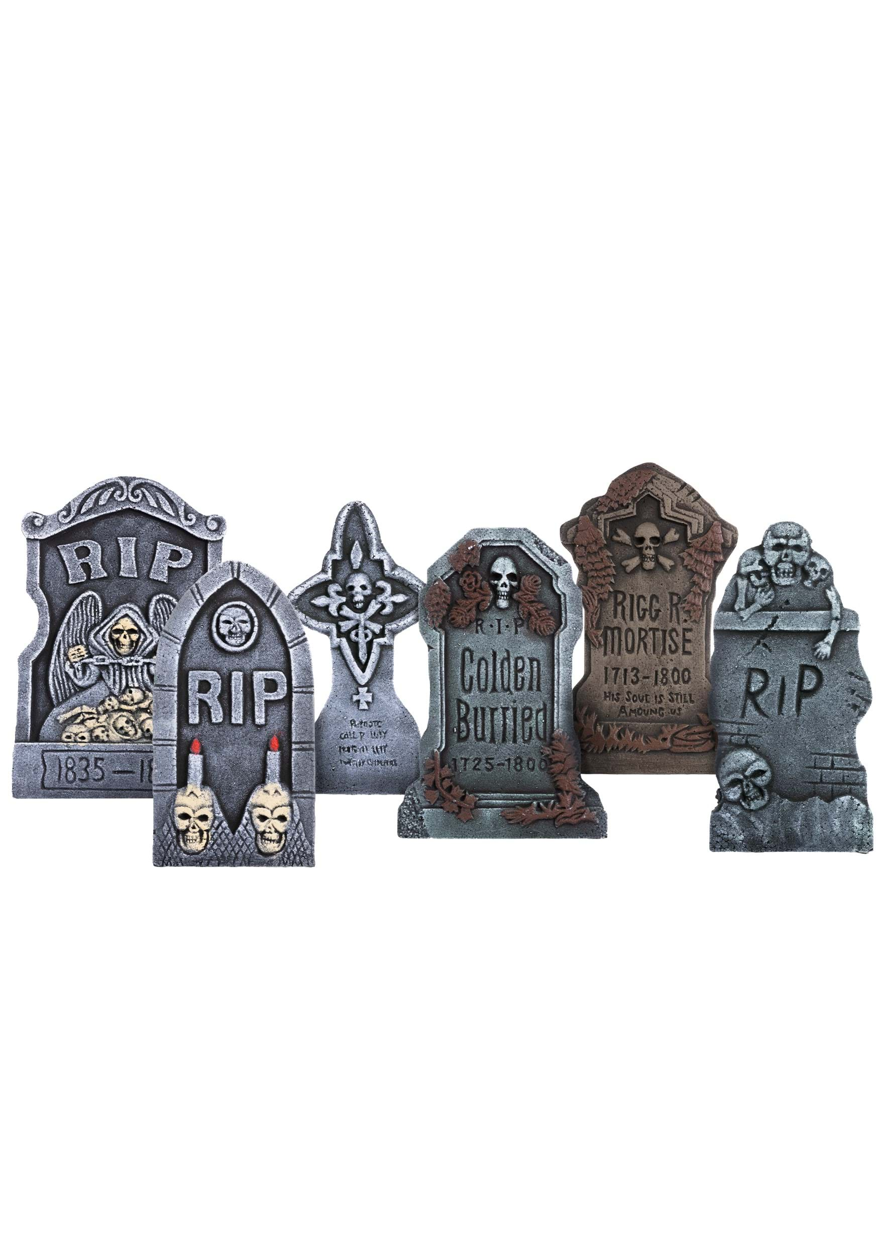 6 Piece Scary Tombstone Decoration Set | Tombstones