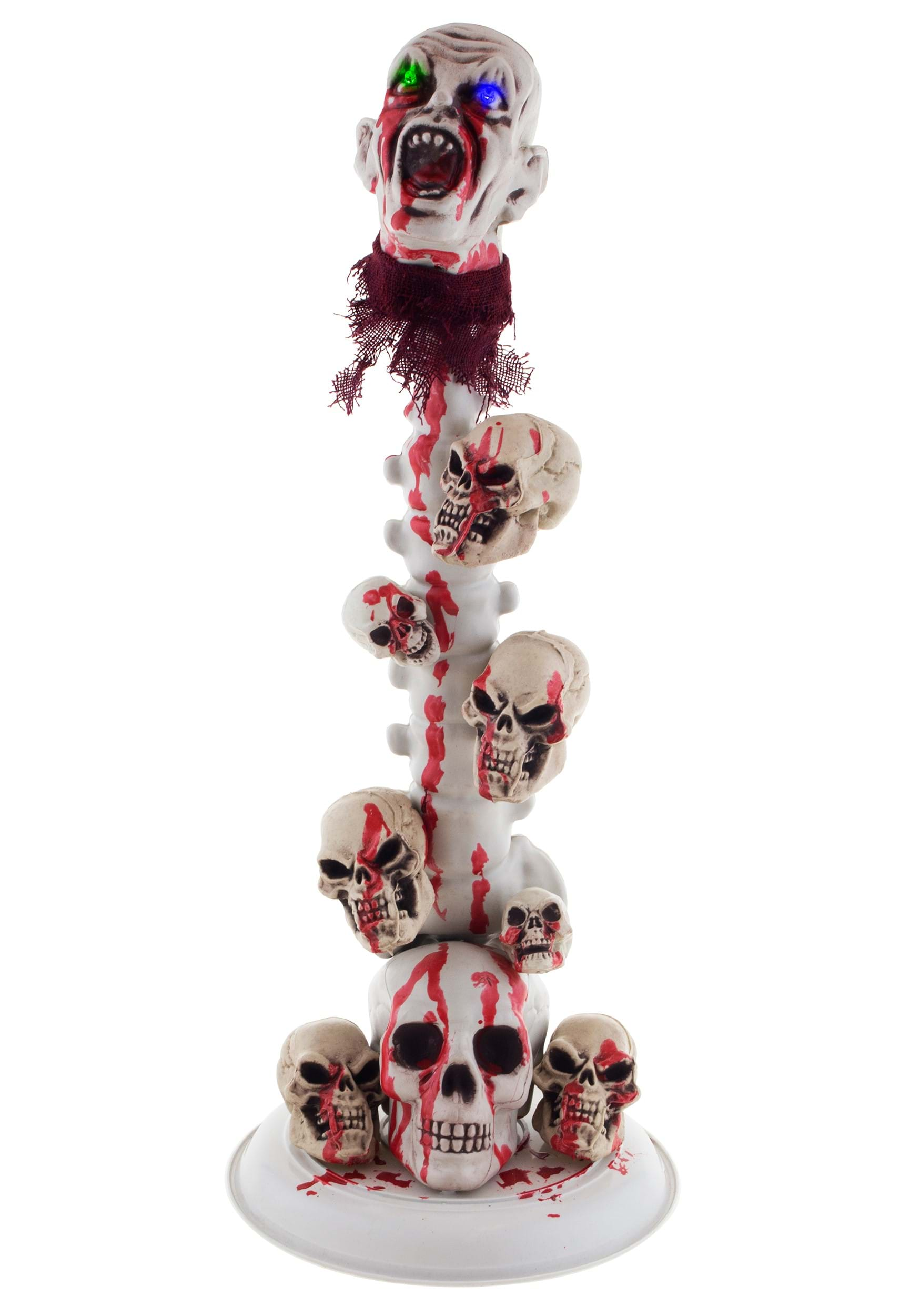 22 Skull Pillar with Light Up Eyes Prop | Scary Decoration