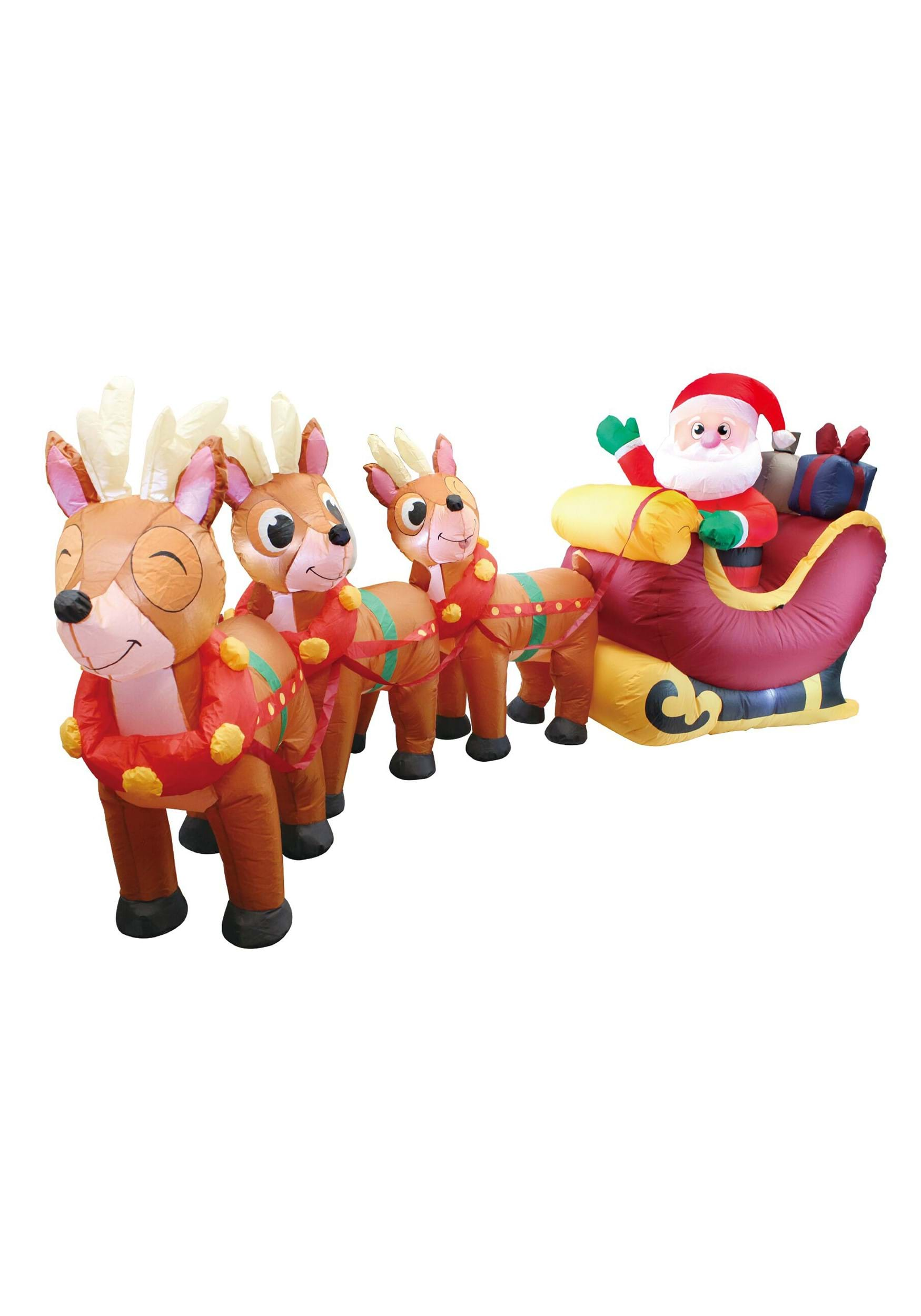 9.5FT Jumbo Reindeer & Santa Inflatable Prop Decoration | Christmas Decorations