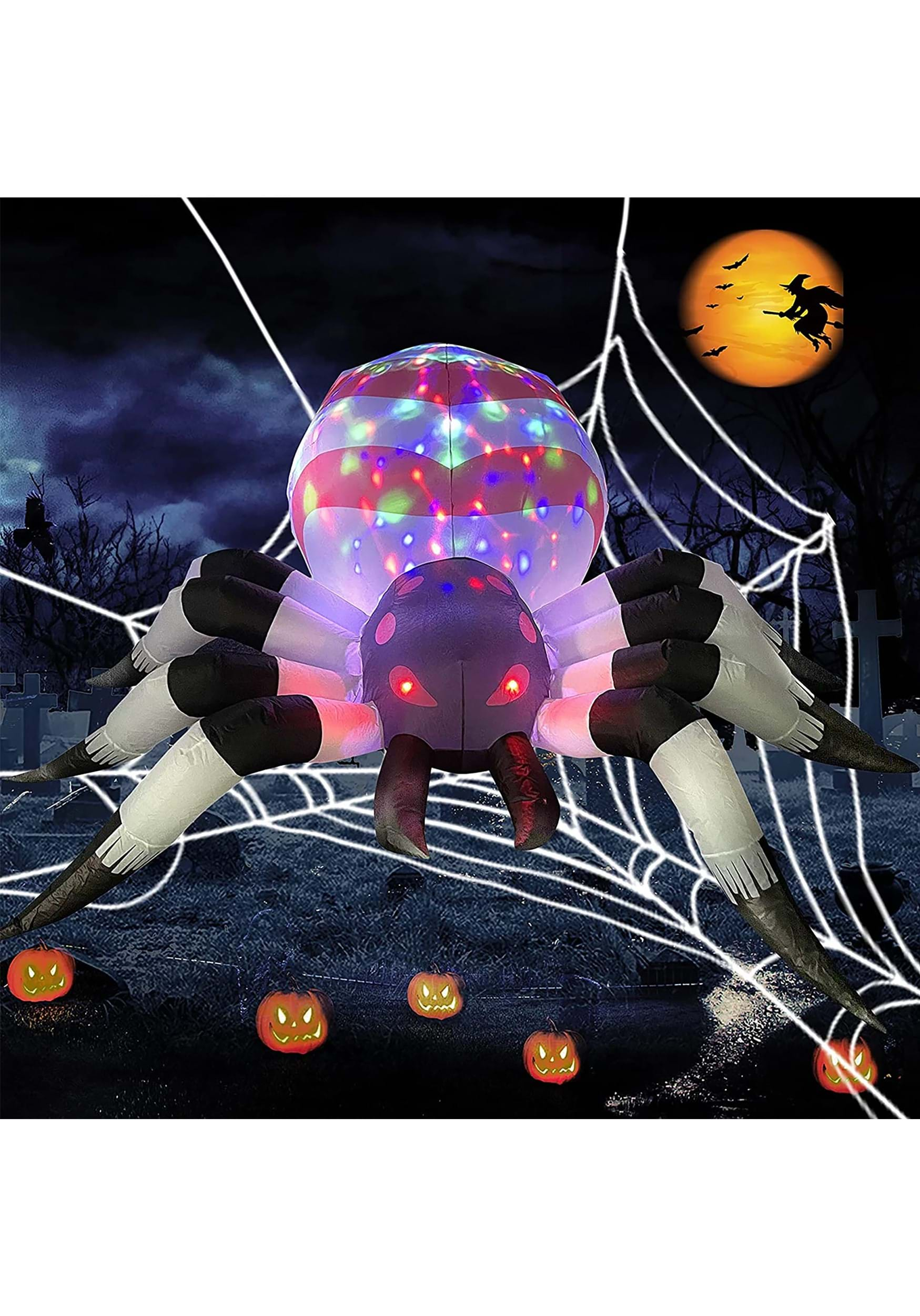 4FT Projection Kaleidoscope Spider Inflatable Prop Decoration | Halloween Inflatables