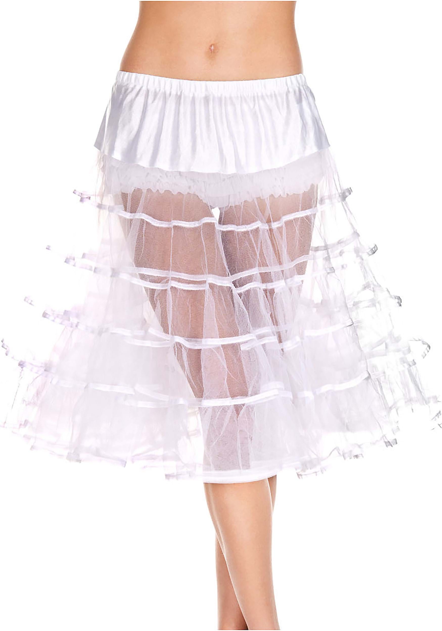 Women's White Knee Length Petticoat | Costume Petticoats