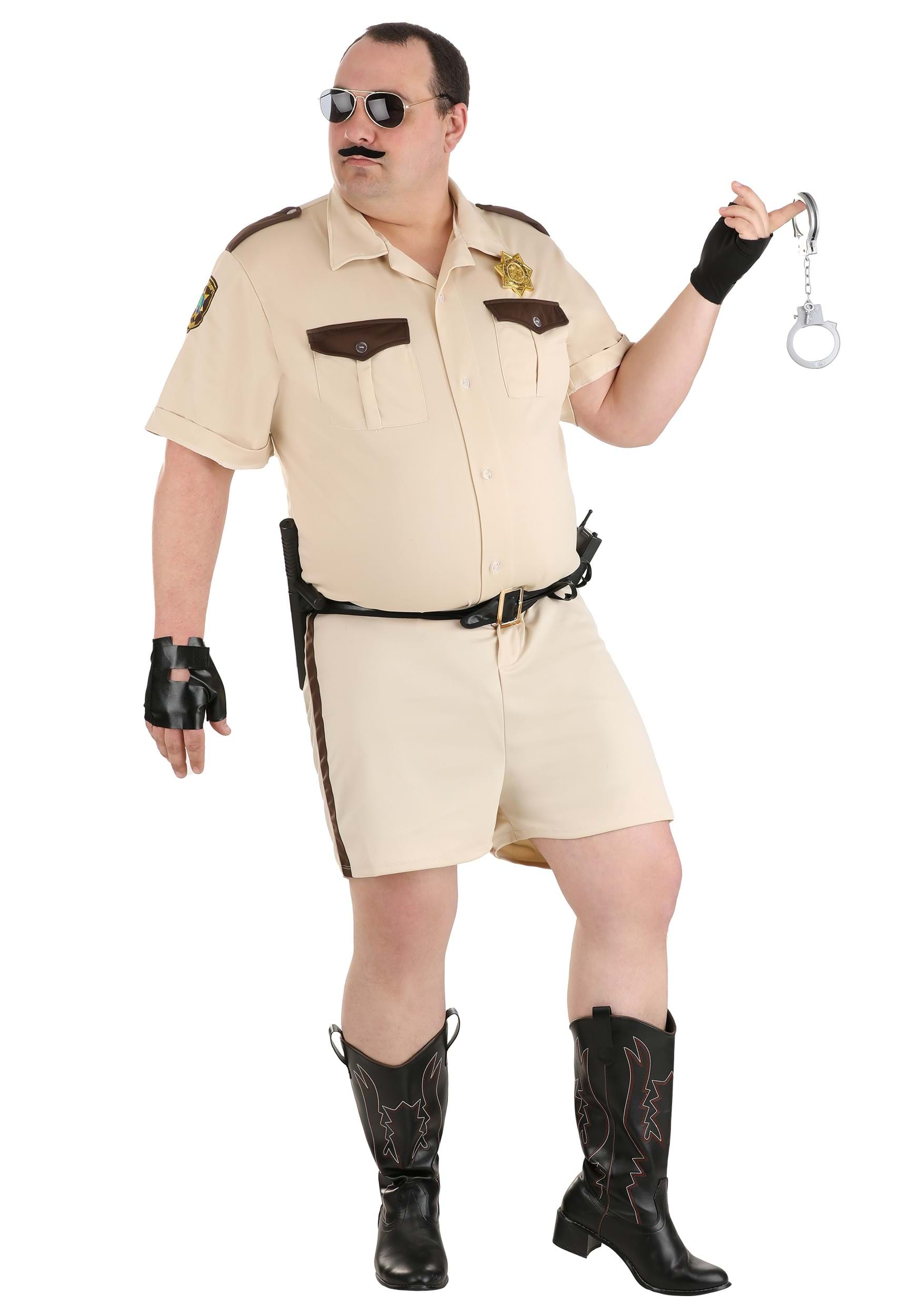 Men's Plus Size Reno 911 Deluxe Lt. Dangle Costume | Police Costumes