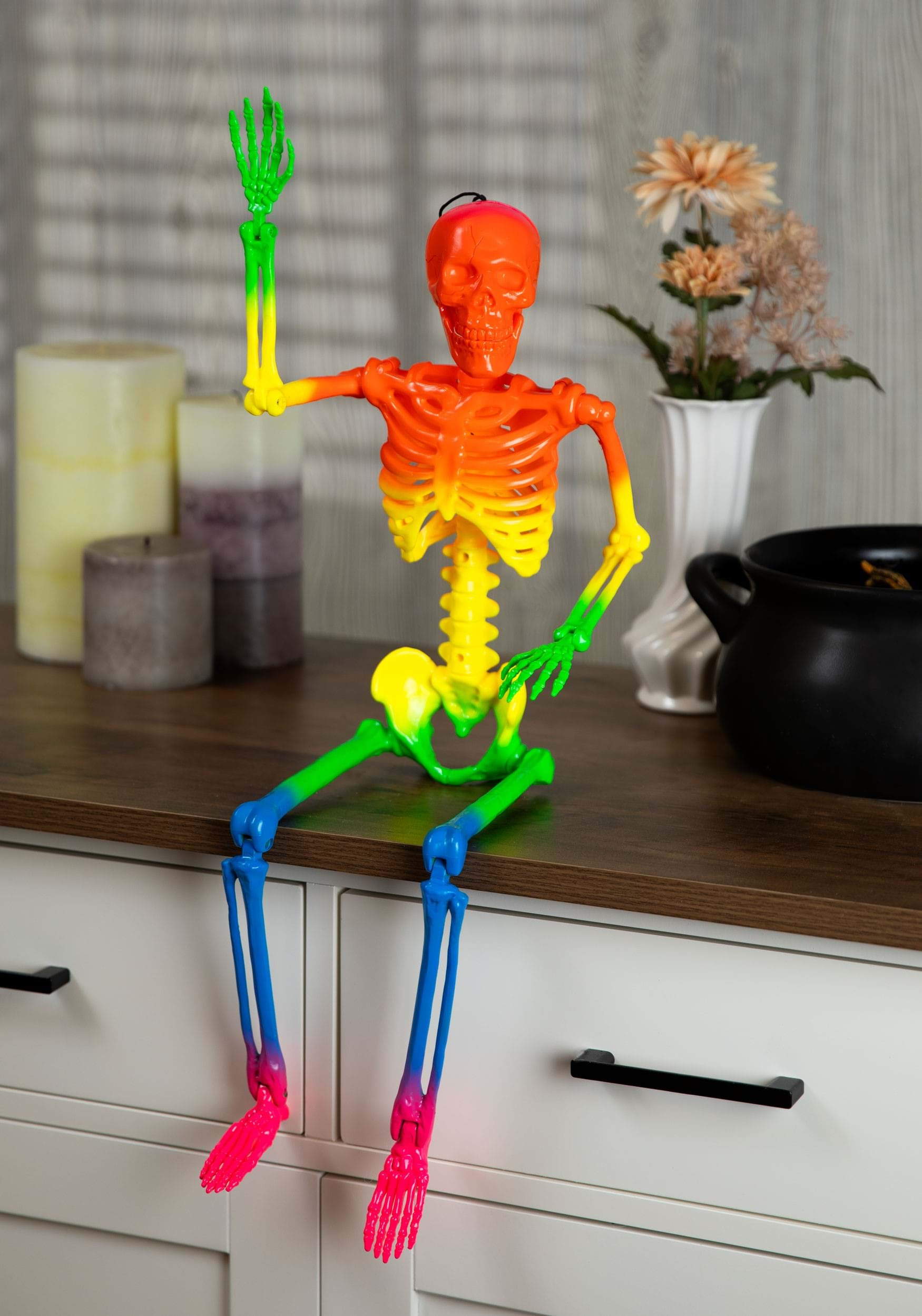 24 Rainbow Skeleton Halloween Prop | Skeleton Decorations