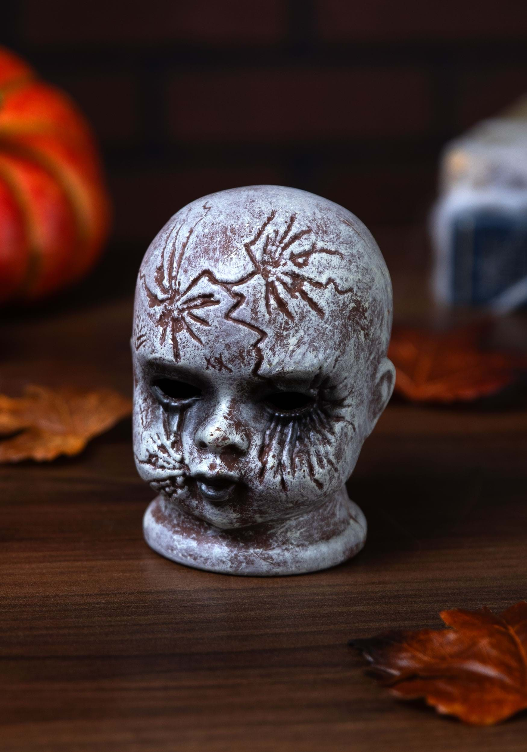 4.5-Inch Cracked Doll Head Prop | Halloween Decorations