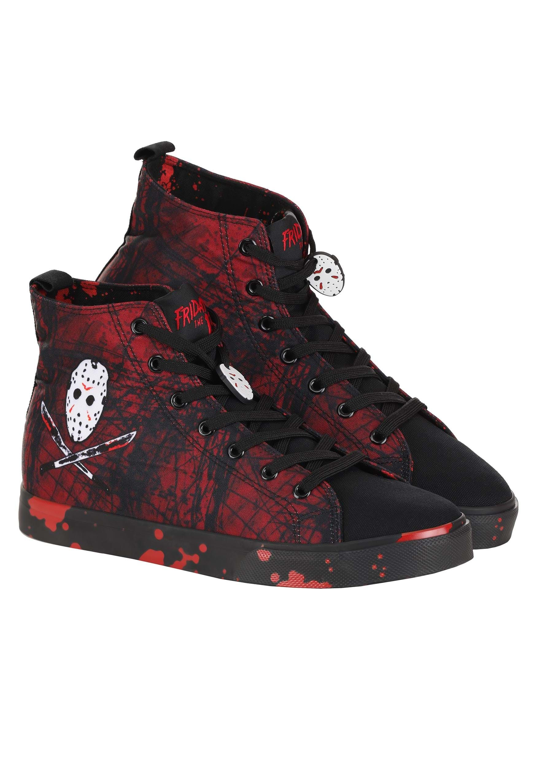 Friday the 13th Jason High Top Sneakers for Adults | Horror Movie Shoes