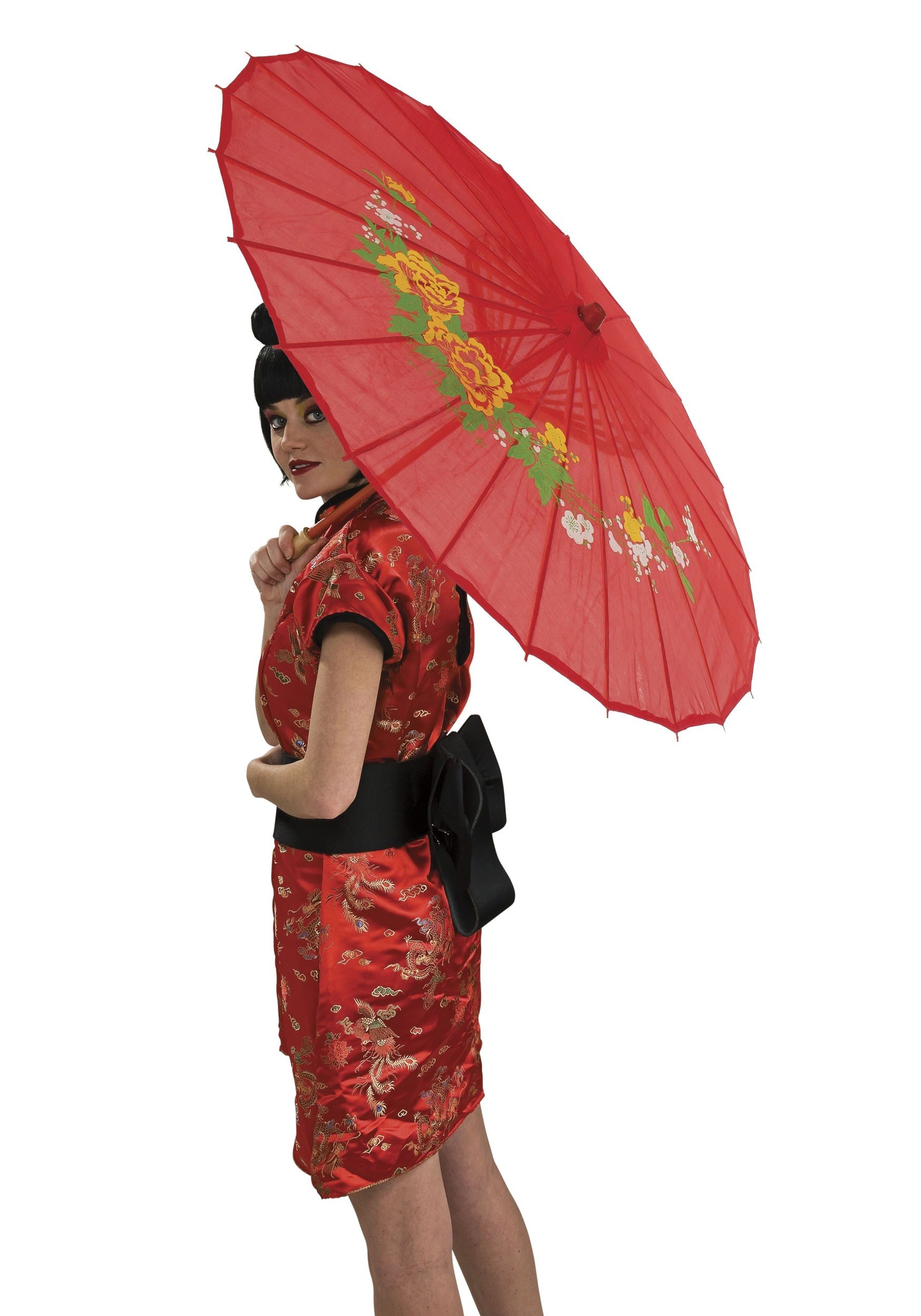 Women's Red Oriental Parasol
