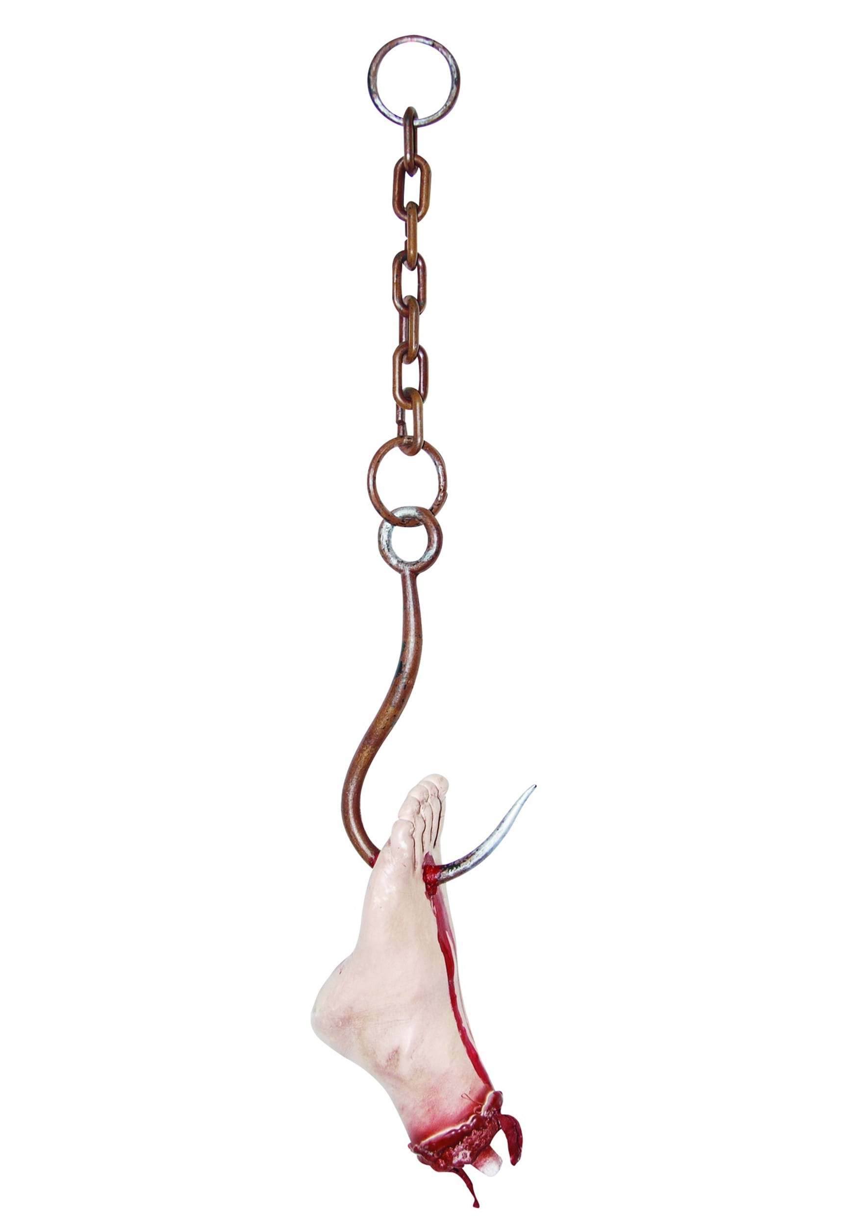 Bloody Foot on Hook Halloween Decoration | Body Parts