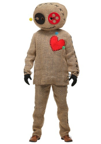 Plus Size Burlap Voodoo Doll Costume for Adults