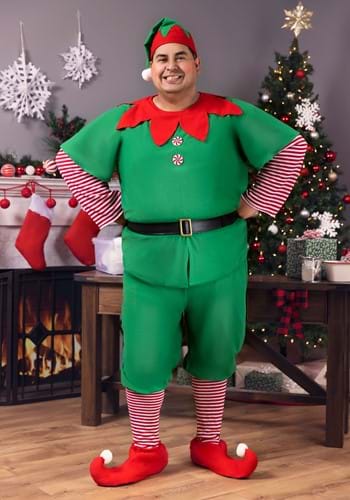 Men&#39;s Plus Size Holiday Elf Costume