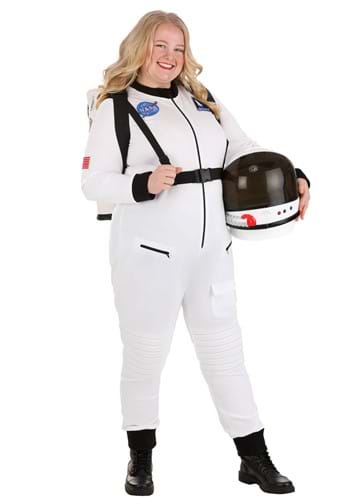 Plus Size White Astronaut Costume for Women
