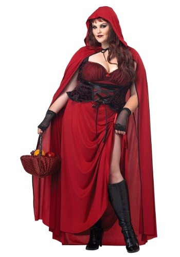 Women&#39;s Plus Size Dark Red Riding Hood Costume