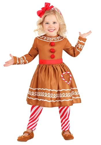 Girl&#39;s Toddler Gingerbread Costume Dress