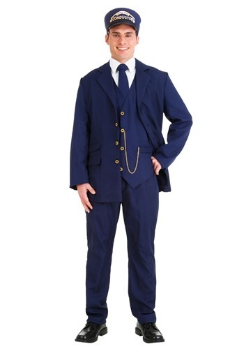 Men&#39;s Plus Size North Pole Train Conductor Costume