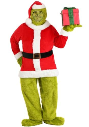 Dr. Seuss Plus Size Grinch Santa Open Face Costume