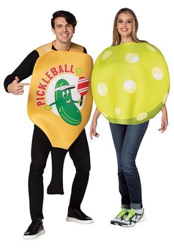 Adult Pickleball Paddle &amp; Ball Couples Costume