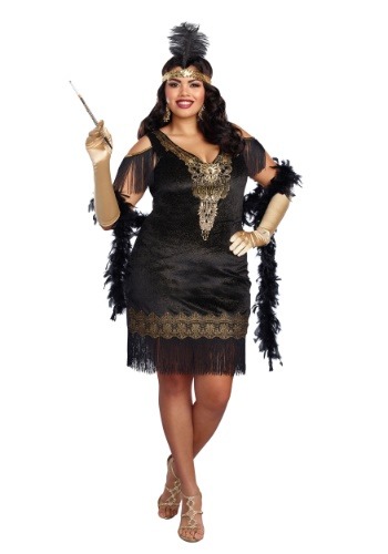 Plus Size Swanky Flapper Costume for Women