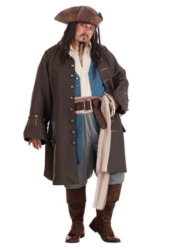 Plus Size Jack Sparrow Men&#39;s Deluxe Pirate Costume