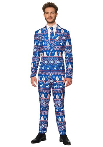Suitmeister Christmas Blue Nordic Men&#39;s Suit