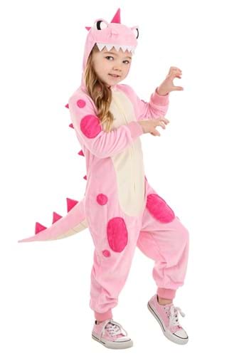 Girl&#39;s Toddler Pink Dinosaur Onesie Costume