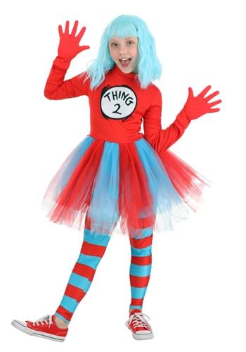 Girl&#39;s Thing 1 and Thing 2 Costume Dress