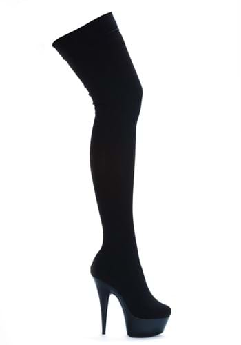 Women&#39;s Black Stretch Lycra Thigh High Boots